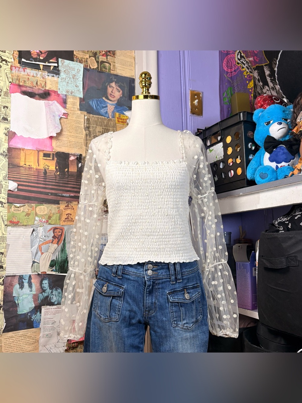 White Swiss Dot Top (NWT)